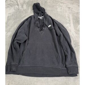 Nike NSW Club Hoodie Laceup Women's Size Medium Black